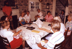 Family at a party; Actual size=240 pixels wide